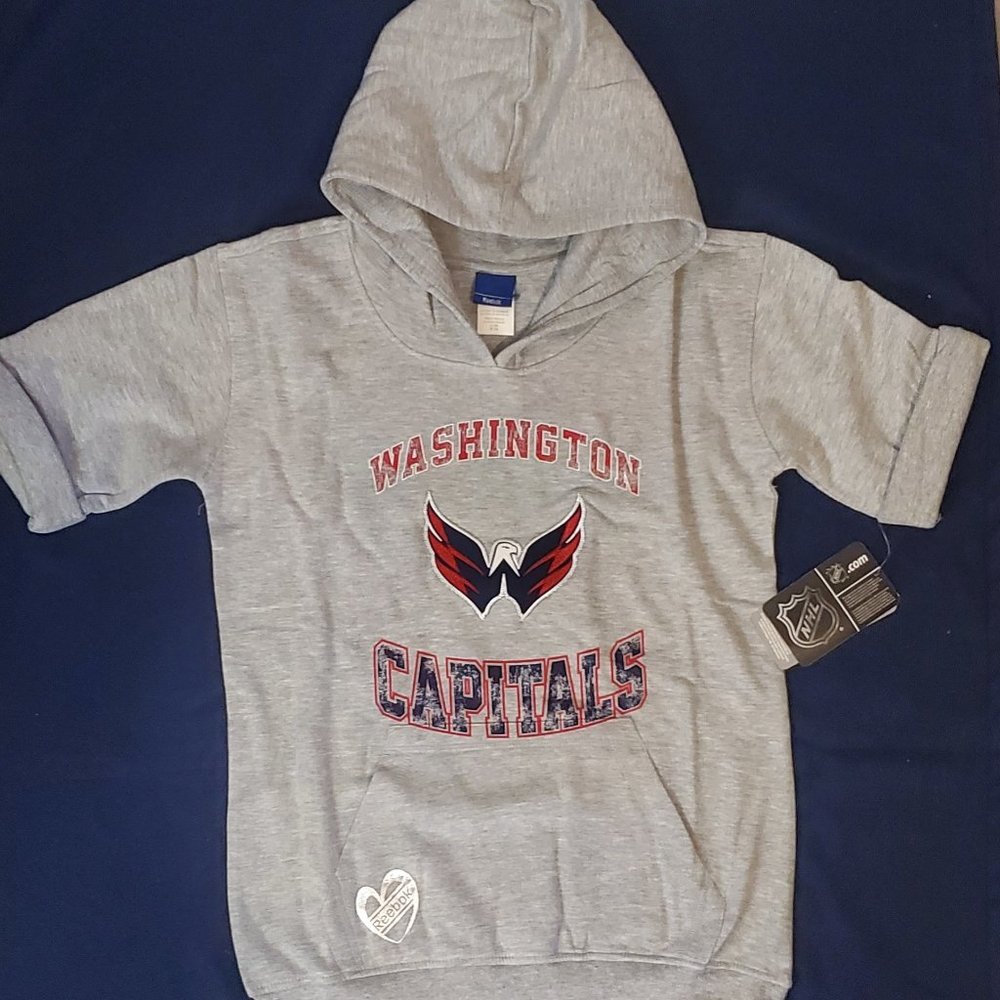 Washington Capitals NHL Girl's Size Large 14 Reebok Short Sleeve Hoodie